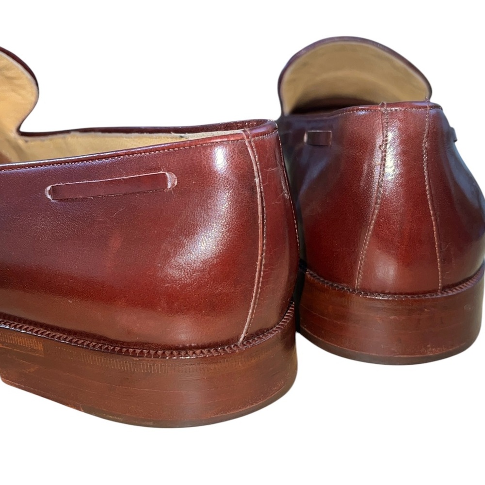 Lopez Taibo Men’s Handmade Brown Leather Loafers Size 10.5 Slip On Tassel Shoes - Picture 9 of 12